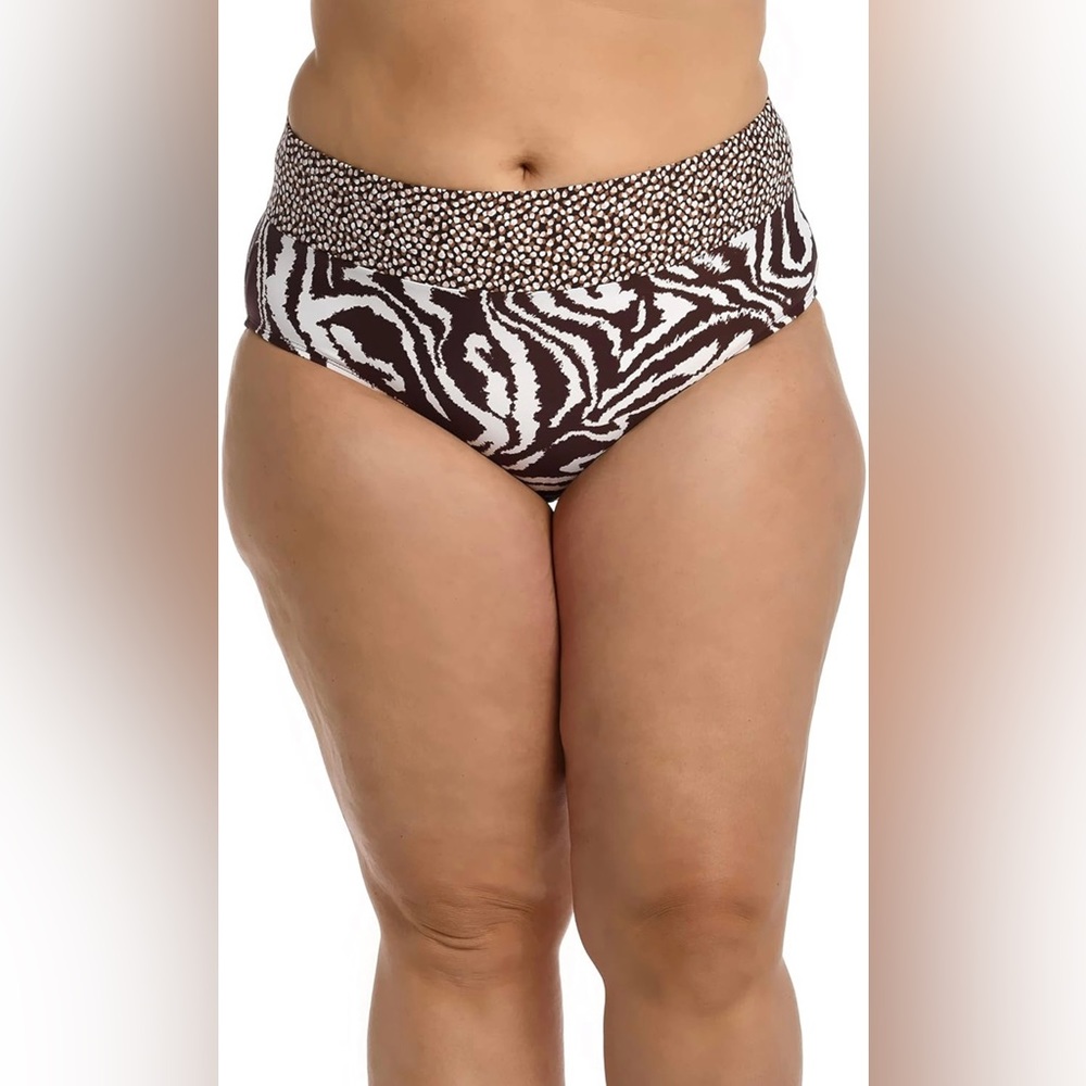 NWT La Blanca V-Front High Waist Bikini Bottom Size 6 - Picture 1 of 7